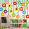 20PCS Spring & Summer Party Decorations – Sunflower Banner, Flower Cutouts, Green Leaf Streamers & Hanging Swirl Garlands for Home, Classroom, Kindergarten, Baby Shower & Birthday Parties